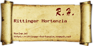 Rittinger Hortenzia névjegykártya